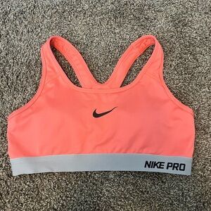 Nike pink padded sports bra